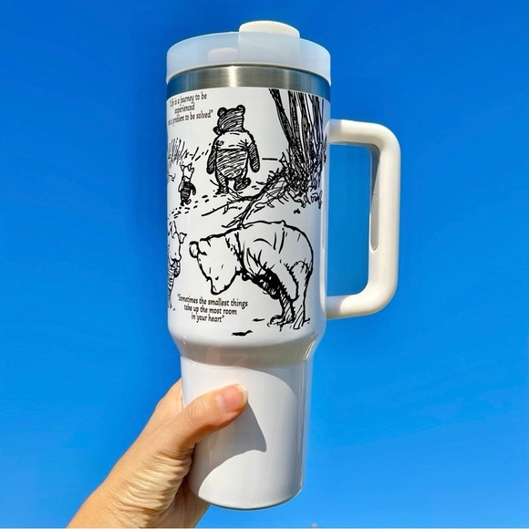 40 oz Tumbler Disney Winnie the Pooh 40oz Mug Double wall stainless travel offic - Picture 3 of 6